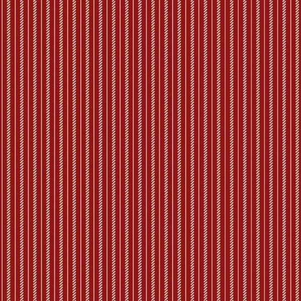 Seaside Ticking Red By Paula Barnes For Marcus Fabrics