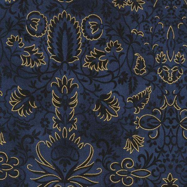 Poppy Hill Midnight Damask By Studio Rk For Robert Kaufman