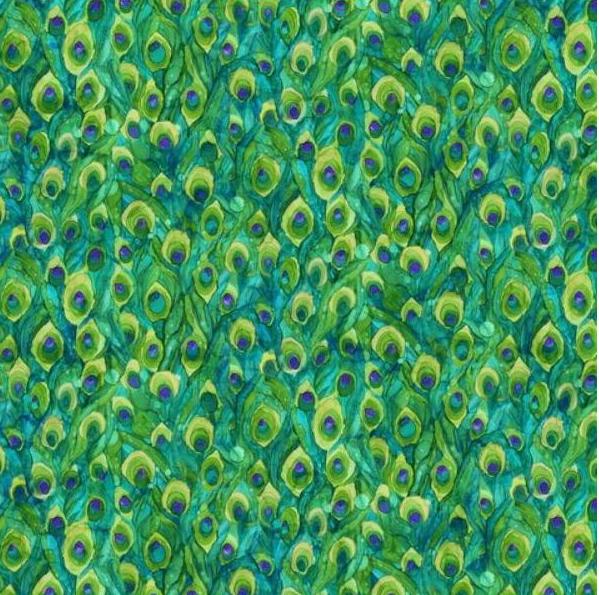 Allure Small Train Green By Deborah Edwards & Melanie Samra For Northcott Fabrics 