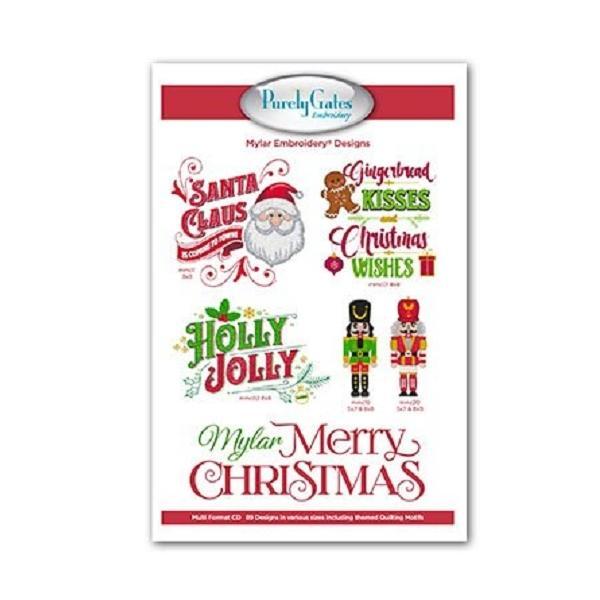 Mylar Merry Christmas Embroidery Cd Pattern From Purely Gates