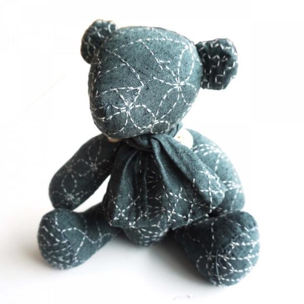 Sashiko Blue Teddy Bear, Nep Yarn By Ky Fujita For Qh Textiles