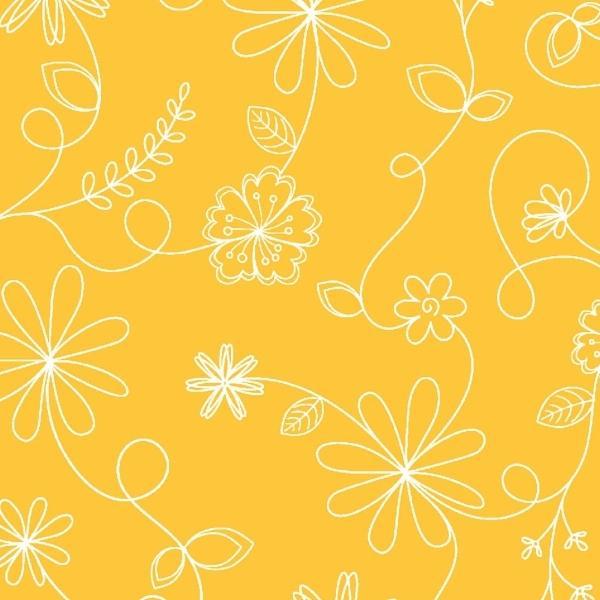 Kimberbell Basics Swirl Floral Yellow By Kim Christopherson For Maywood Studio