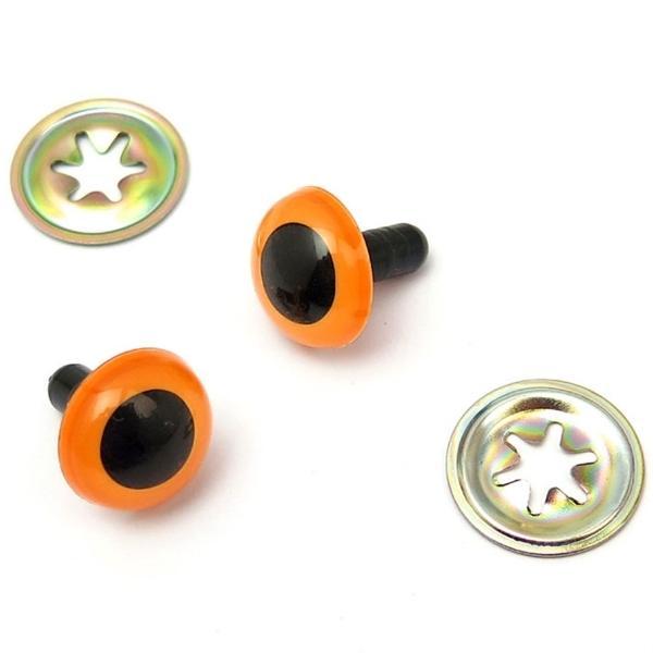 Crystal Toy Eyes Orange 15Mm, One Pair