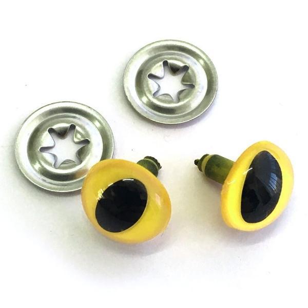 Toy Cat Eyes 12Mm Yellow, One Pair