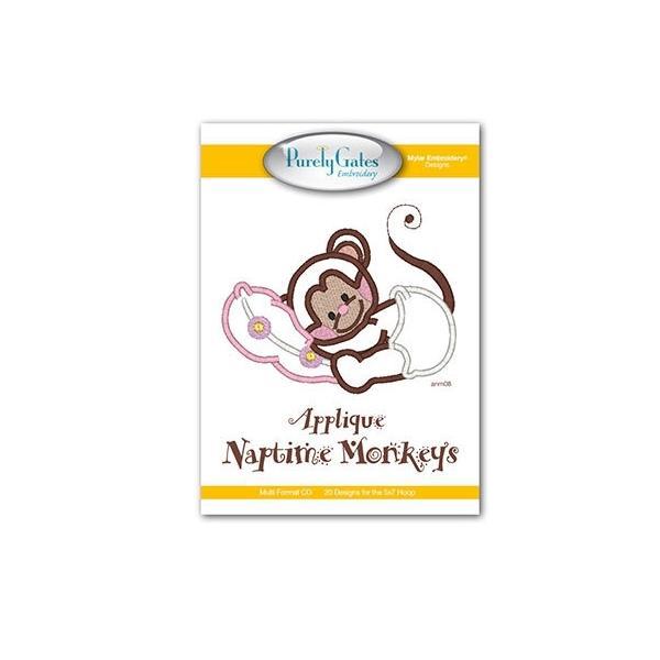 Applique Naptime Monkeys Embroidery Pattern From Purely Gates 