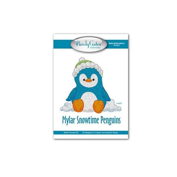 Mylar Snowtime Penguins Cd Embroidery Pattern From Purely Gates