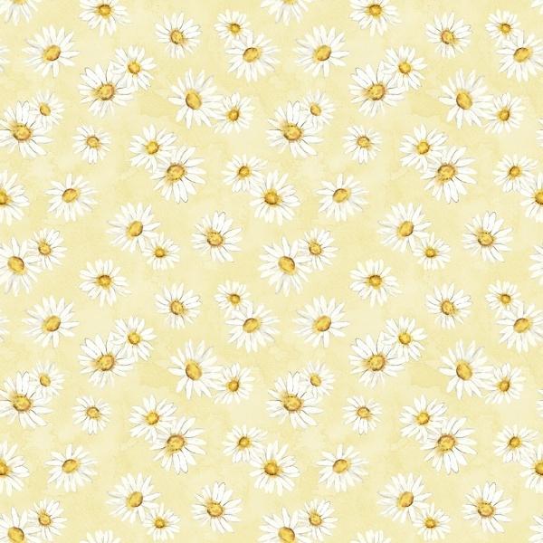 Zest For Life Yellow Daisy Toss By Cynthia Coulter For Wilmington Prints