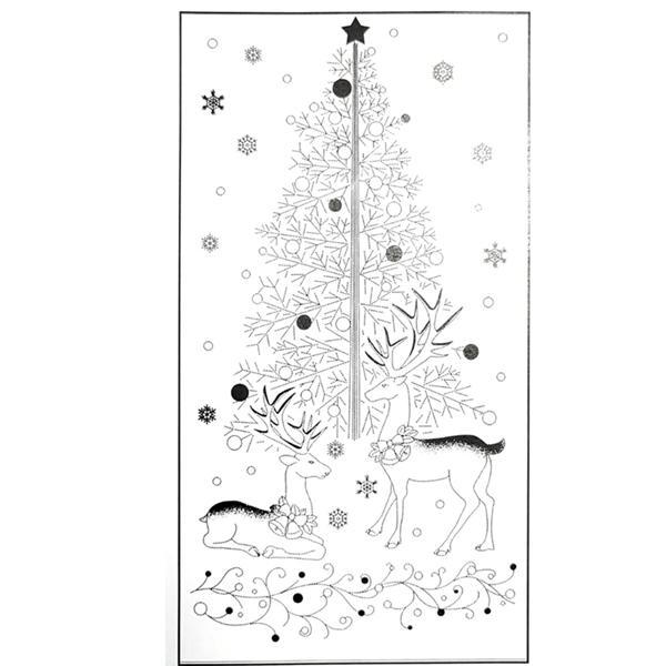 Woodland Christmas with Silver Accents Pre-printed Sashiko Panel 