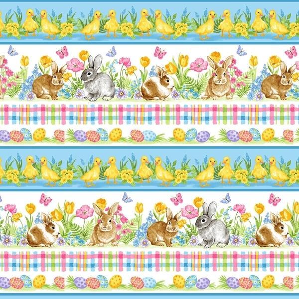 Spring Is Hare Multi Stripe By Studioevav For Blank Quilting 