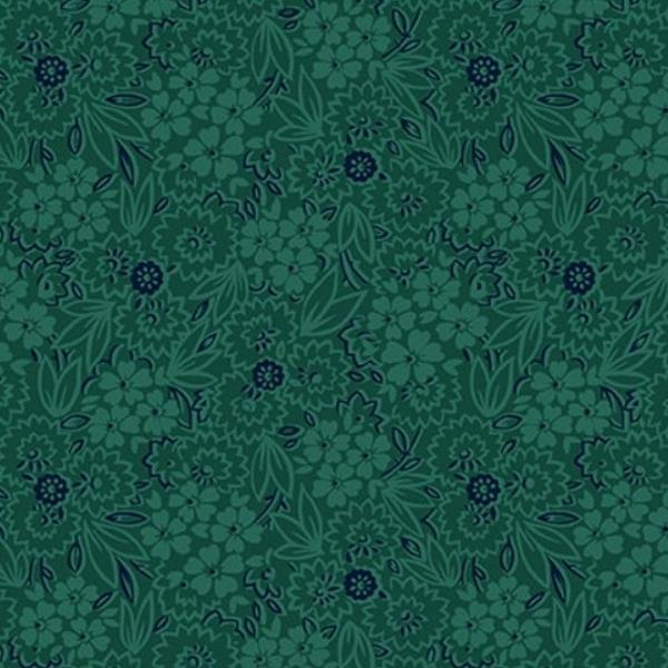 Quiet Grace Scatter Garden Teal By Kim Diehl For Henry Glass 