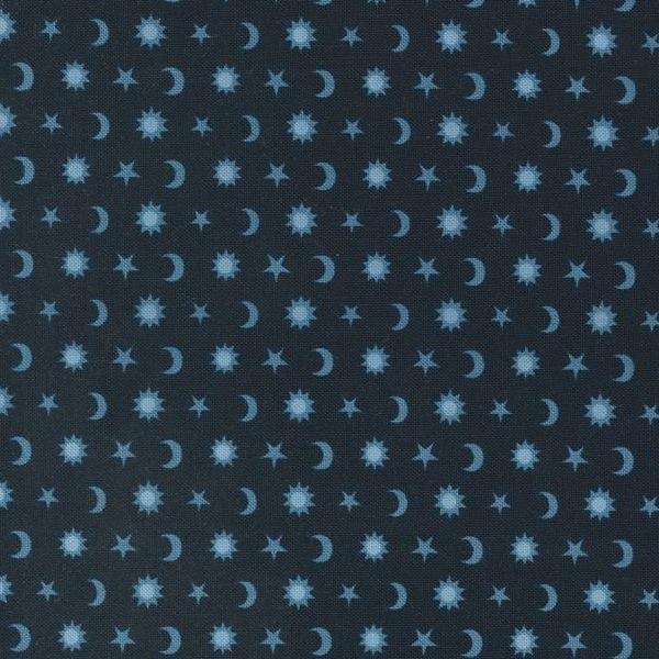 Starry Sky Midnight Sun, Moon, and Stars by April Rosenthal for Moda Fabrics 