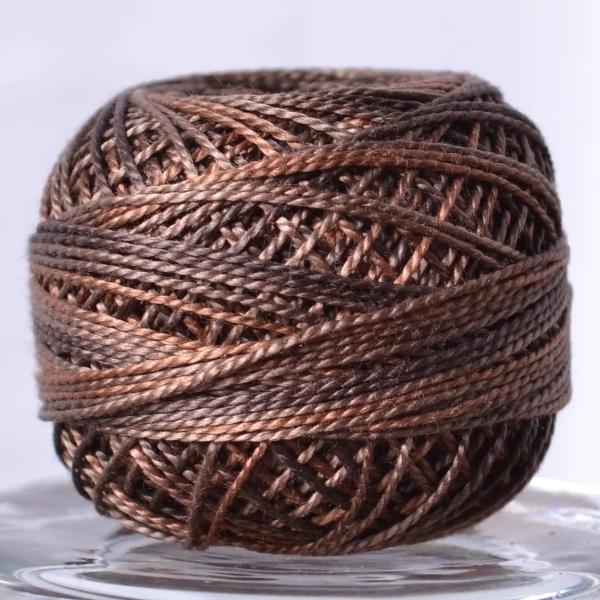 Valdani Variegated Pearl Cotton Ball Size 8 73Yd In Brown