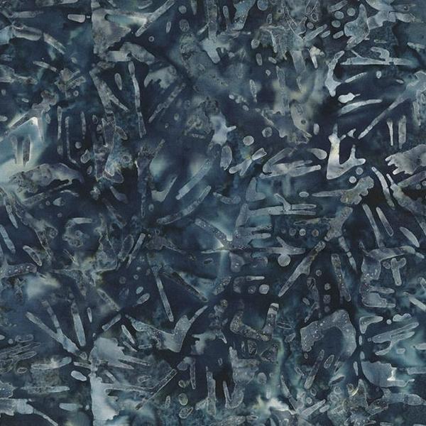 Blue Smoke Batiks Banana Leaf Navy From Wilmington Batiks 