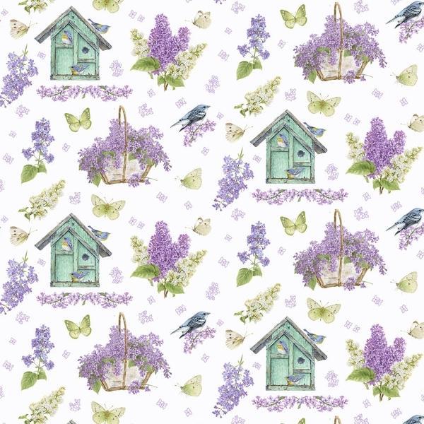 Bloomerang Lilac Garden By Jane Shasky For Henry Glass Fabrics 