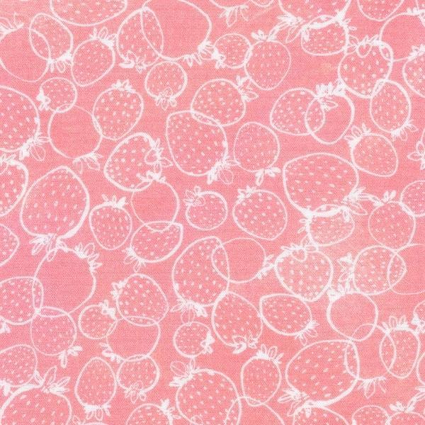 Strawberry Season Berry Outline Pink By Briar Hill Design For Robert Kaufman