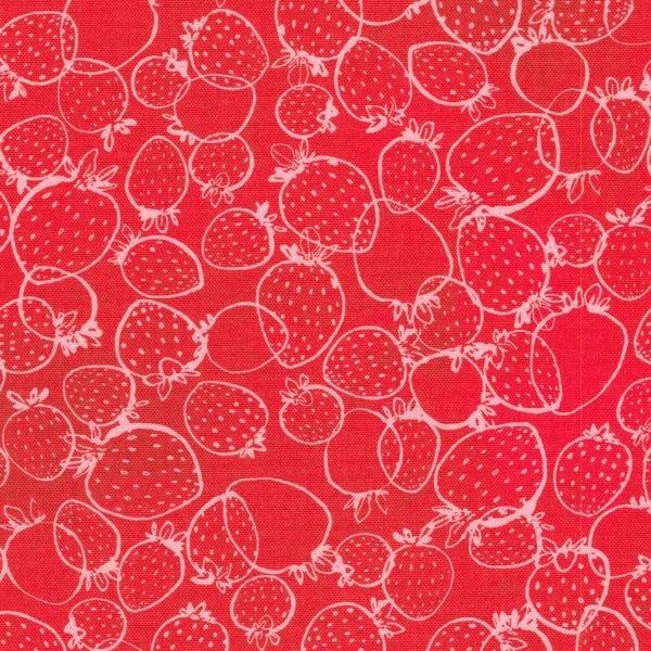 Strawberry Season Berry Outline Red By Briar Hill Design For Robert Kaufman