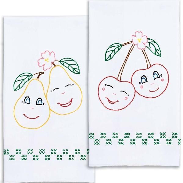 Pear And Cherries Decorative Hand Towels From Jack Dempsey Inc