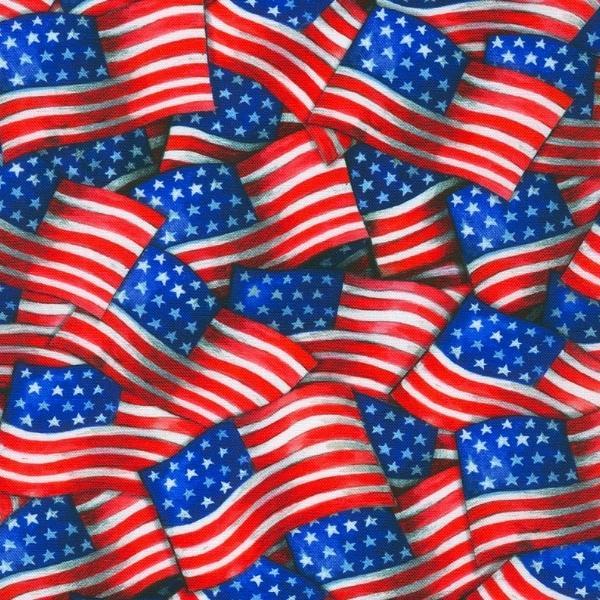 Independence Day Americana Flags By Elena Vladykina For Robert Kaufman Fabrics