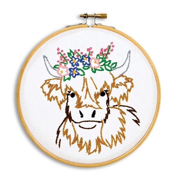 Highland Cow Embroidery Kit From Jack Dempsey Inc