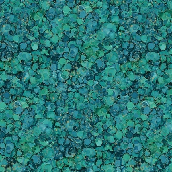 Midas Touch Teal Bubbles by Deborah Edwards & Melanie Samra for Northcott Fabrics