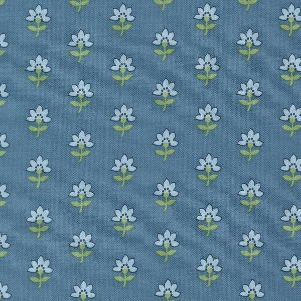 Shoreline Coastal Florals Medium Blue By Camille Roskelley For Moda Fabrics