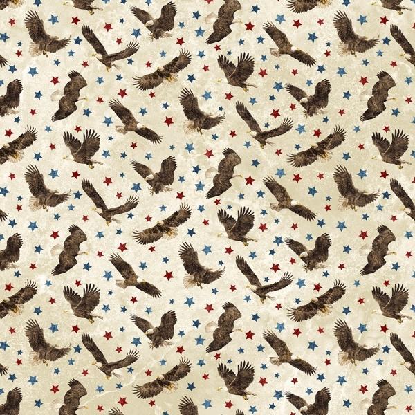 Stars & Stripes 12 Collection Soaring Eagles Cream By Linda Ludovico From Northcott