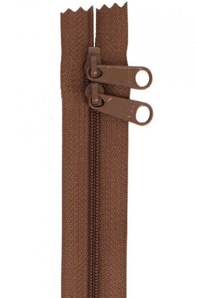 Double Slide Handbag Zipper, 40In Seal Brown