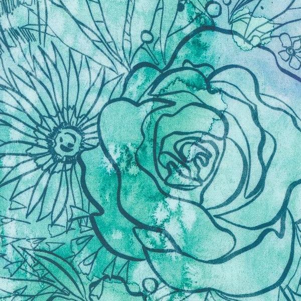 Coming Up Roses Their Garden Florals Robins Egg By Create Joy Project For Moda Fabrics