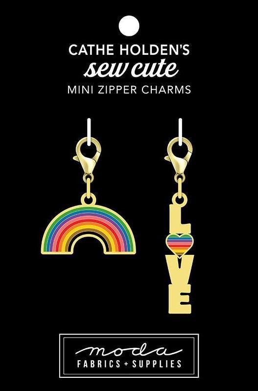 Mini Rainbow Love Zipper Charm Pulls