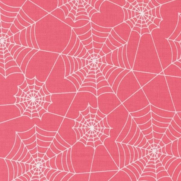 Hey Boo Novelty Spider Webs Love Potion Pink By Lella Boutique For Moda Fabrics