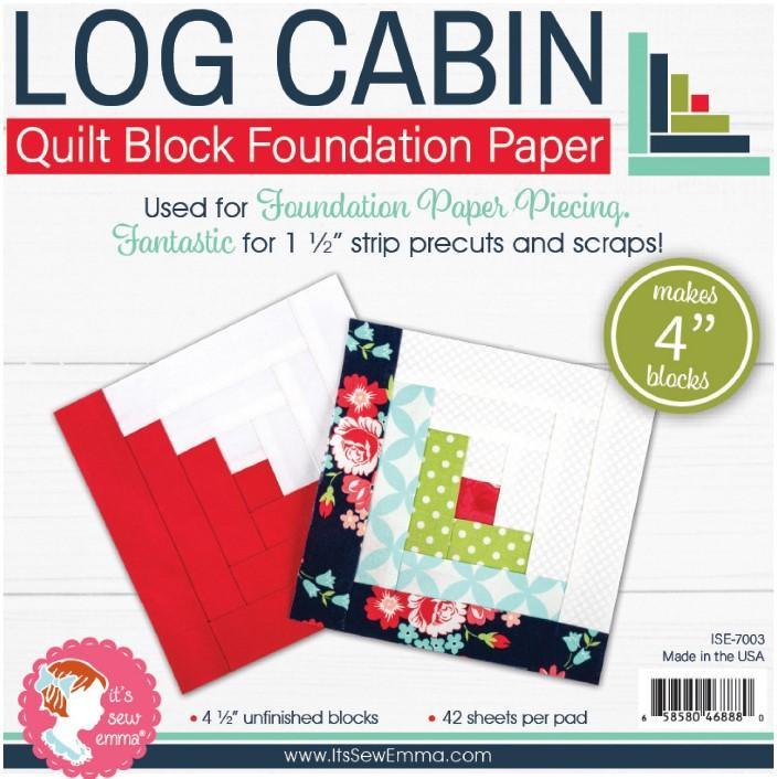 Log Cabin Quilt Block Foundation Papers, 4In, From It'S Sew Emma 