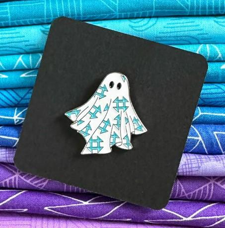 Quilt Ghost Enamel Pin from Sassafras Lane Designs 