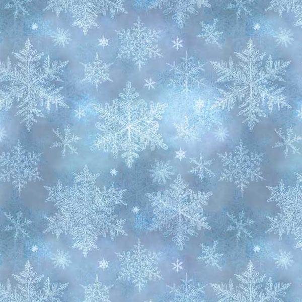 Snowfall Large Snowflakes Blue by Geetanjali Behera for P&B Textiles