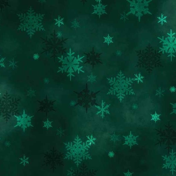 Snowfall Small Flakes Dark Green By Geetanjali Behera For P&B Textiles