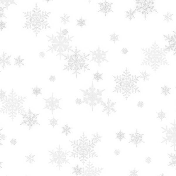 Snowfall Small Flakes White/Silver By Geetanjali Behera For P&B Textiles