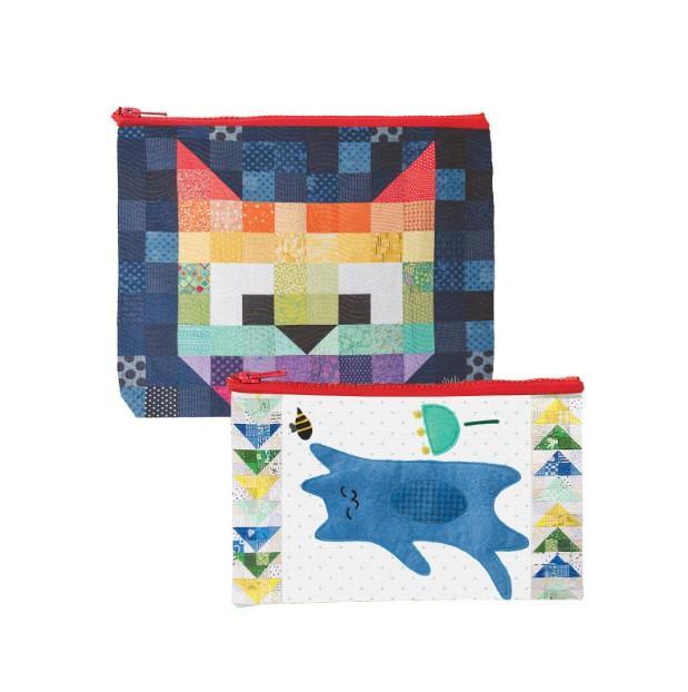 Patchwork Cats Eco Pouch Set By Pamela Jane Morgan