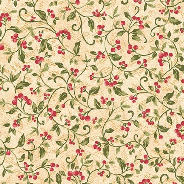 Star of Wonder, Star of Light Berries Cream by Nancy Halvorsen for Benartex