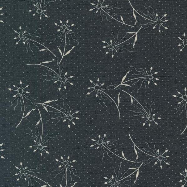 Blackbirds Nest Dandelion Floral Black by Kansas Troubles Quilters for Moda Fabrics