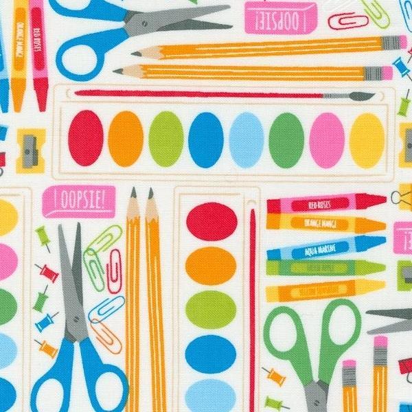 Back To School School Supplies Paper By Stacy Lest Hsu For Moda Fabrics