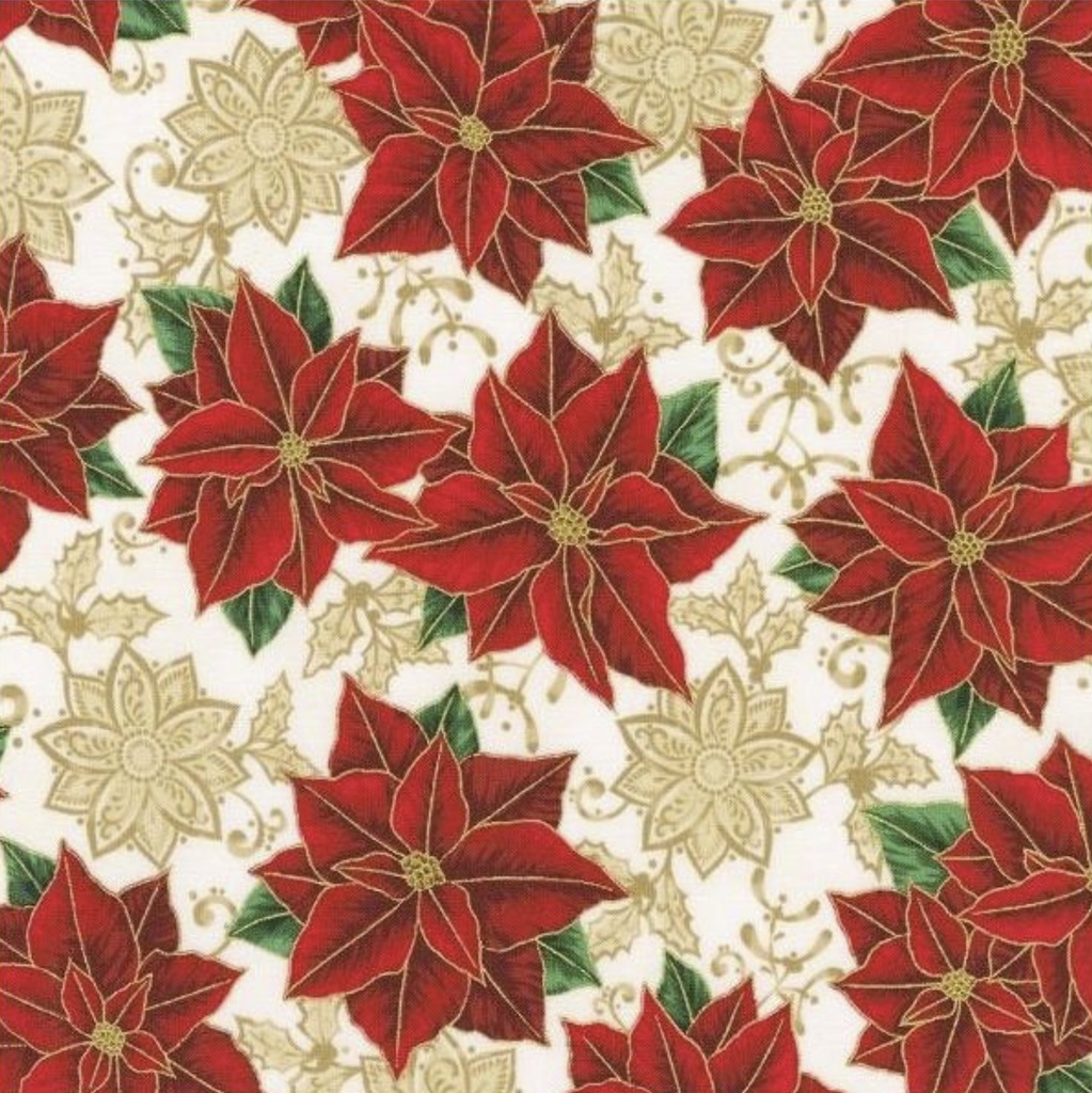 Holiday Flourish-Festive Finery Poinsettia Cream From Robert Kaufman