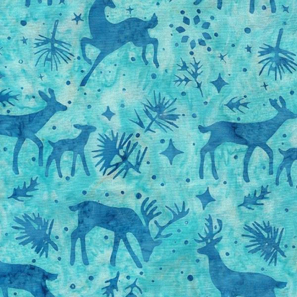 Peppermint Sprinkles Batik Deer Teal Sea Glass From Island Batik 