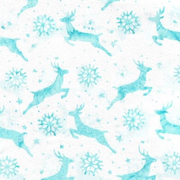 Peppermint Sprinkles Batik Deer Snowflake Neutral Snow From Island Batik 