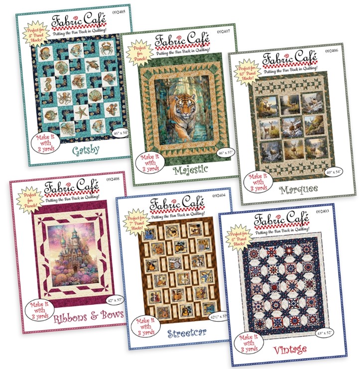 3 yard Quilts Panel Pattern Bundle from Fabric Cafe