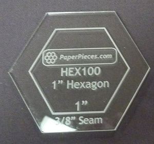 Acrylic Hexagon Template 1 Inch from Paper Pieces