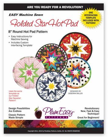 Folded Star 8" Round Hot Pad From Plum Easy Patterns