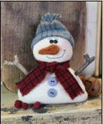 Warm And Snuggly Stuffed Wool Snowman By Jennifer Clemen For Cottonwood Creations