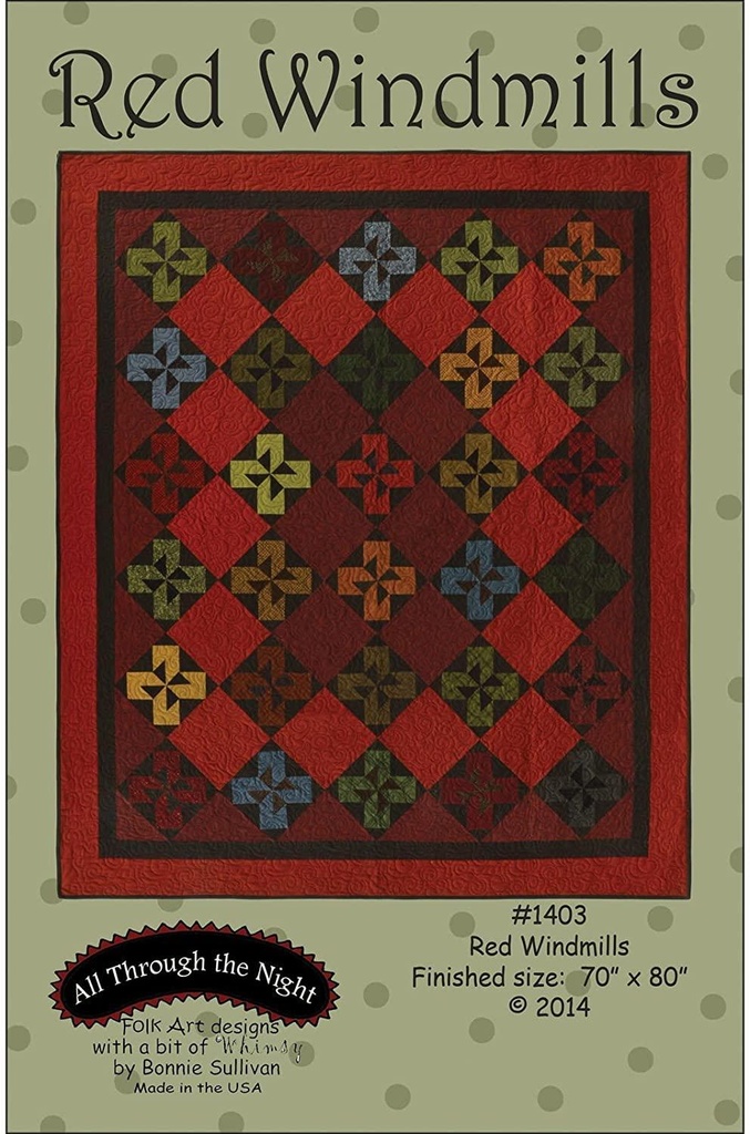 Red Windmills Pattern By Bonnie Sullivan For All Through The Night