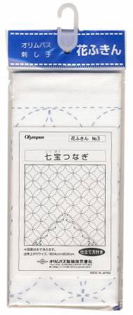 Sashiko Sampler Traditional Design Shippo-Tsunagi White