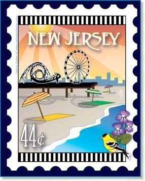 Xebra State Fabric Stamp: New Jersey