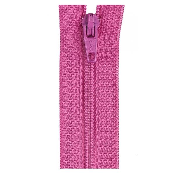 ZIPPER POLY 12in DK ROSE